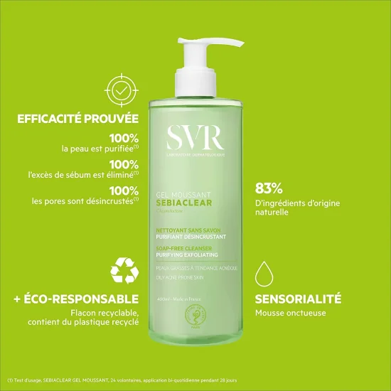 SVR Sebiaclear Gel Moussant 400ml