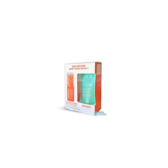 SVR Sun Secure coffret  Easy Stick SPF50+  + gelée moussante physiopure gratuite