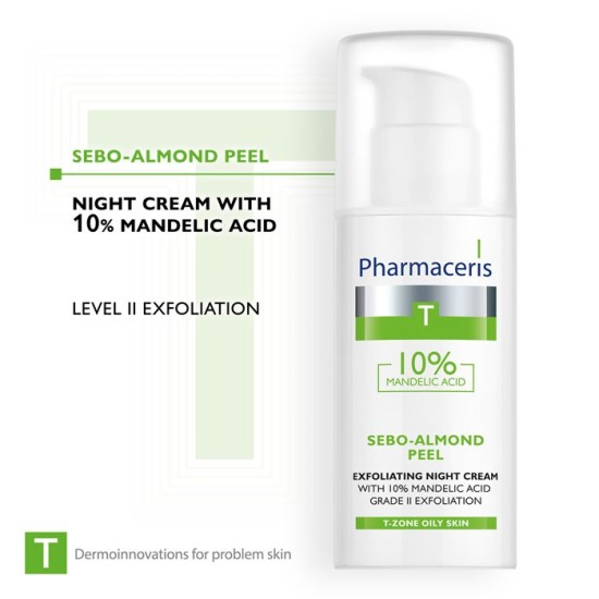 PHARMACERIS T SEBO ALMOND PEEL CREME DE NUIT EXFOLIANTE 50ML