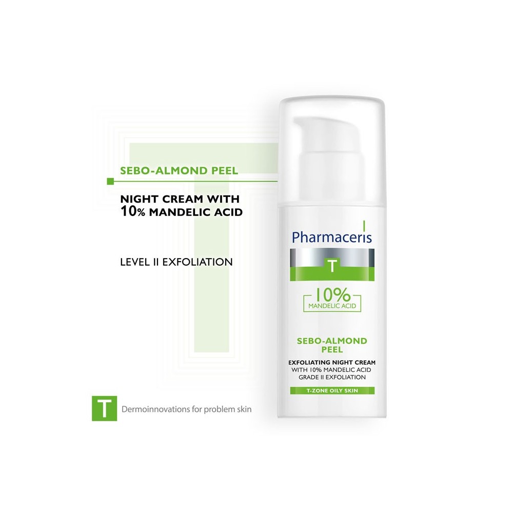 PHARMACERIS T SEBO ALMOND PEEL CREME DE NUIT EXFOLIANTE 50ML