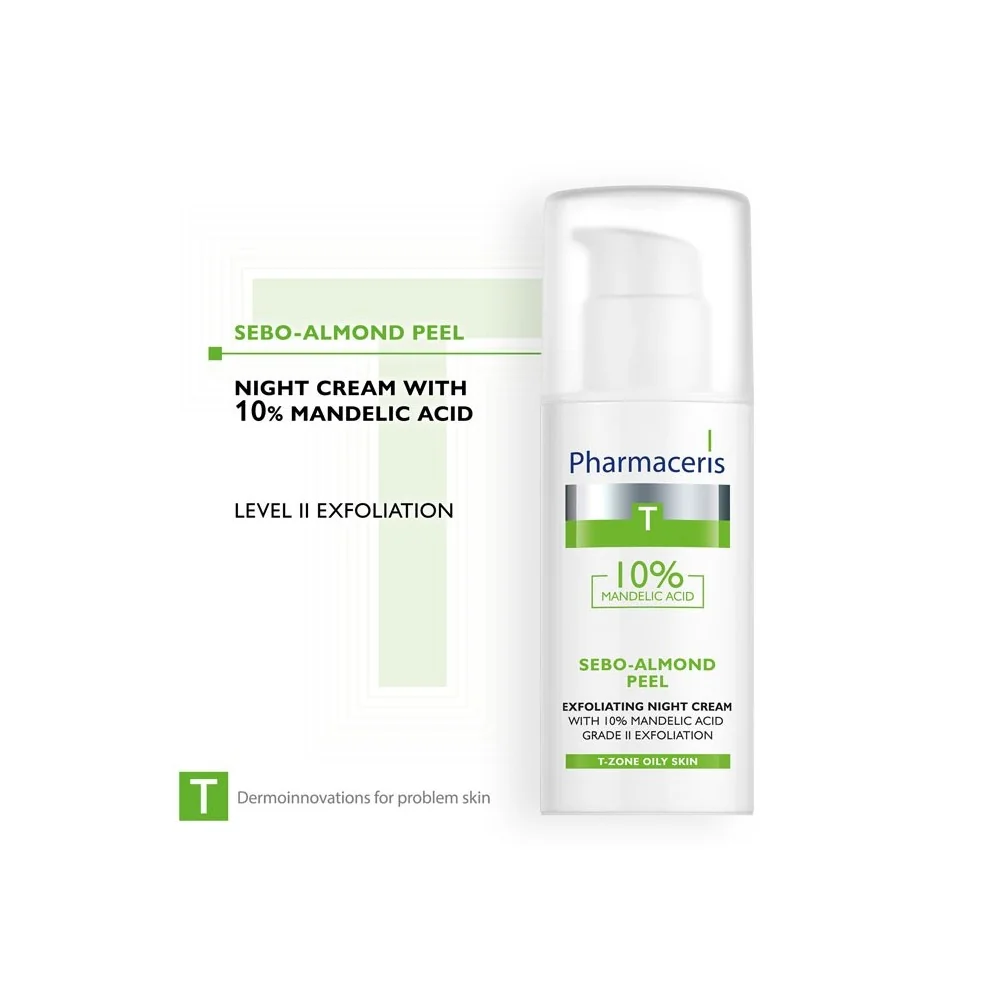 PHARMACERIS T SEBO ALMOND PEEL CREME DE NUIT EXFOLIANTE 50ML