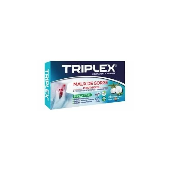 TRIPLEX MAUX DE GORGE EUCALYPTUS - 16 Comprimes à Sucer