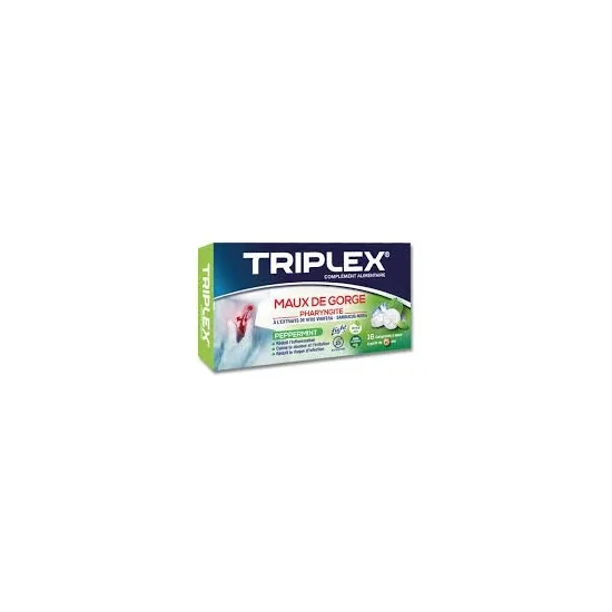 TRIPLEX maux de gorge peppermint, 16 Comprimés