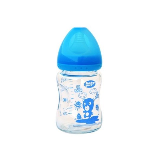 baby pur biberon en verre col large thermorésistant 150 ml