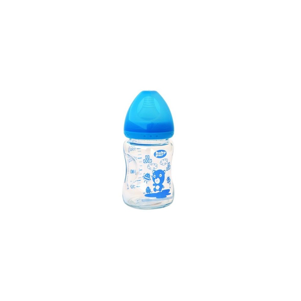 baby pur biberon en verre col large thermorésistant 150 ml