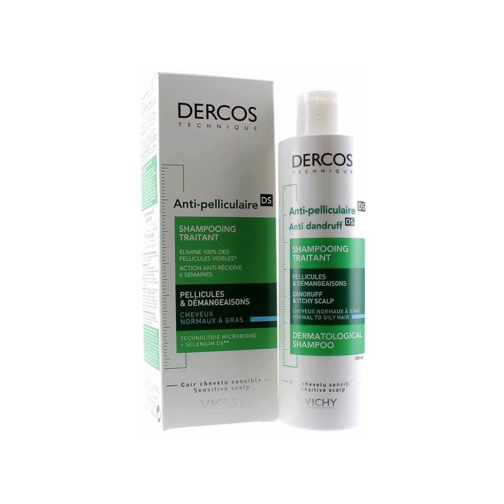 Vichy Dercos Shampoing Traitant Anti-Pelliculaire DS Cheveux Secs 200 ml