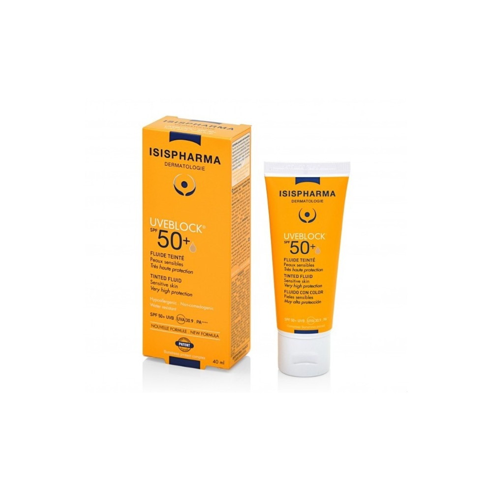 ISISPHARMA UVEBLOCK FLUIDE TEINTE PEAUX SENSIBLES MEDIUM 40ML