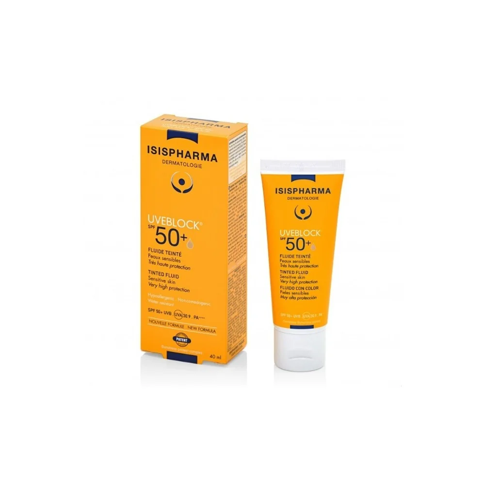 ISISPHARMA UVEBLOCK FLUIDE TEINTE PEAUX SENSIBLES MEDIUM 40ML
