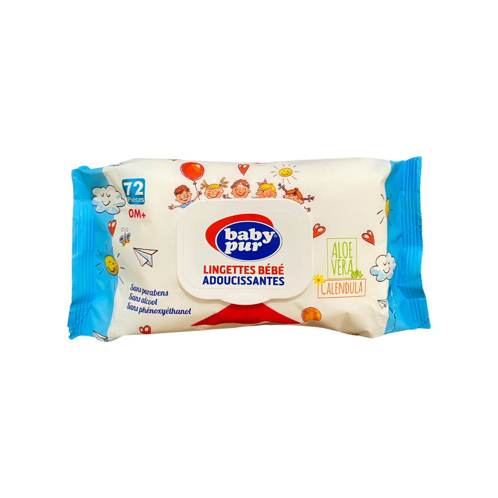 BABY PUR - LINGETTES ADOUCISSANTES 72 PIECES +0MOIS