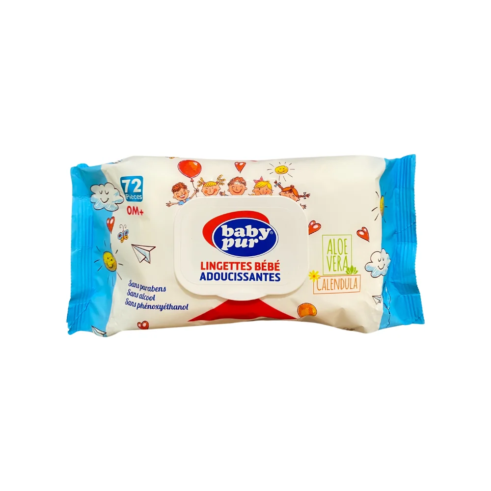 BABY PUR - LINGETTES ADOUCISSANTES 72 PIECES +0MOIS
