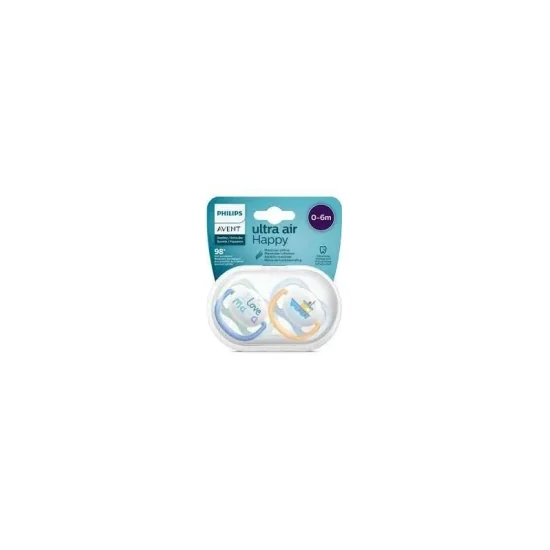 Avent sucette Natural Ultra Air Happy 0-6mois Bleu