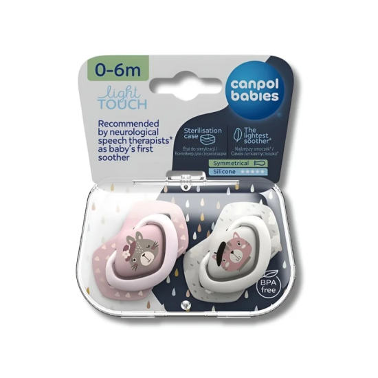 CANPOL BABIES - LOT DE 2 SUCETTES UNIVERSELLE 0-6MOIS BONJOUR PARIS ROSE 22/647