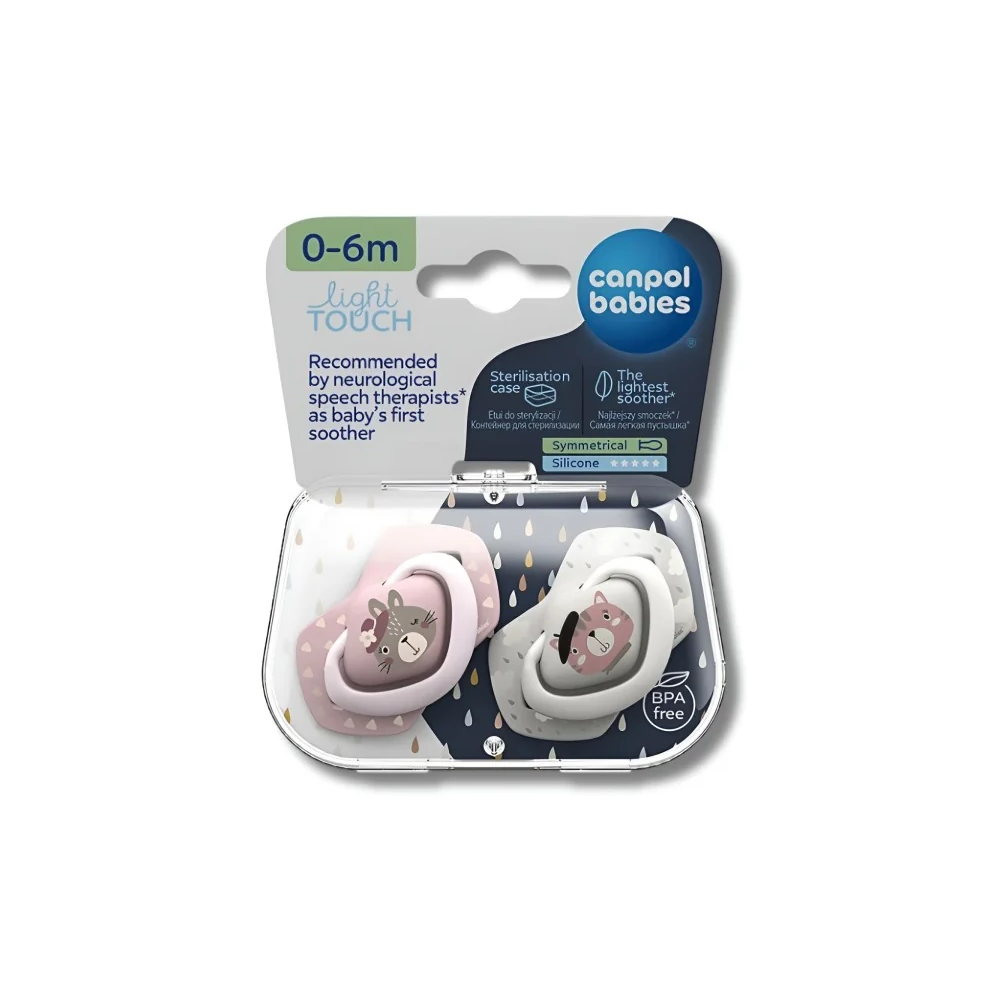 CANPOL BABIES - LOT DE 2 SUCETTES UNIVERSELLE 0-6MOIS BONJOUR PARIS ROSE 22/647