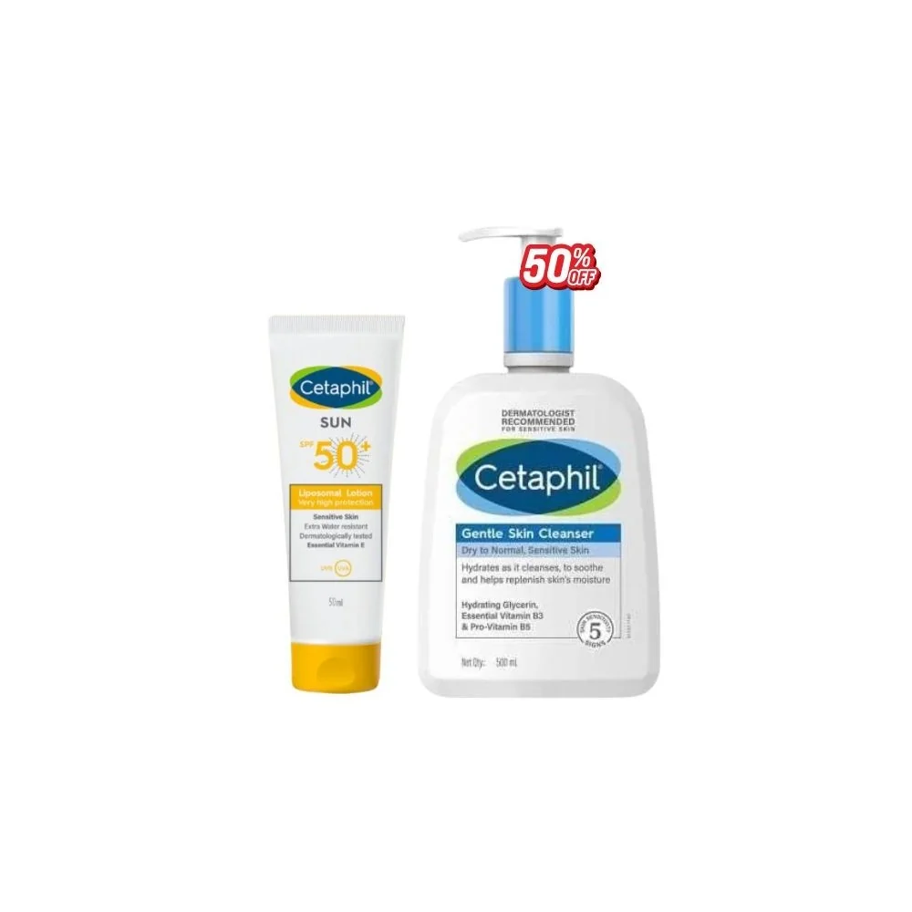 1 Pack Cetaphil ECRAN LIPOSOMAL 50 ML + NETTOYANT NORMALE A SECHE 236ML