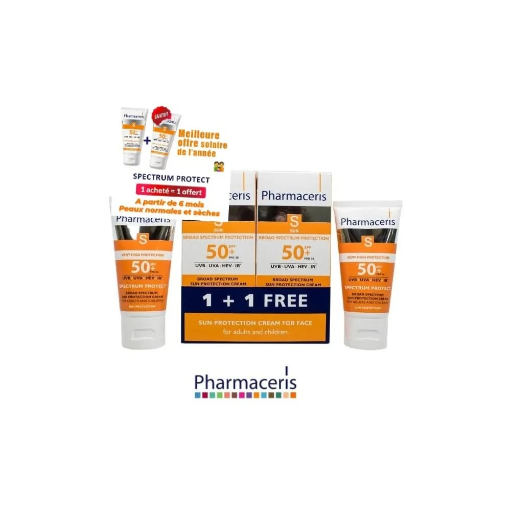 Pharmaceris S Spectrum-Protect Crème Haute Protection SPF50+ 50ml – 1+1 Gratuit