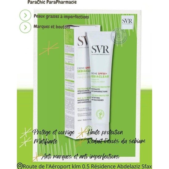SVR SEBIACLEAR CREME SPF50+ 40ML