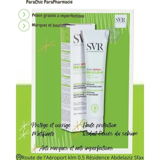 SVR SEBIACLEAR CREME SPF50+ 40ML
