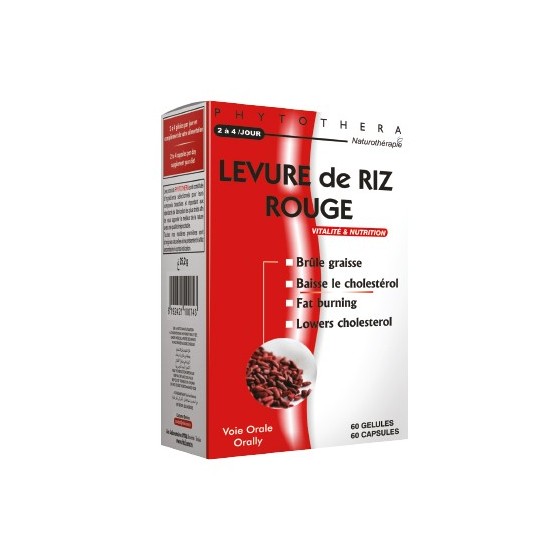 Phytothéra Levure de Riz Rouge 60 Gélules