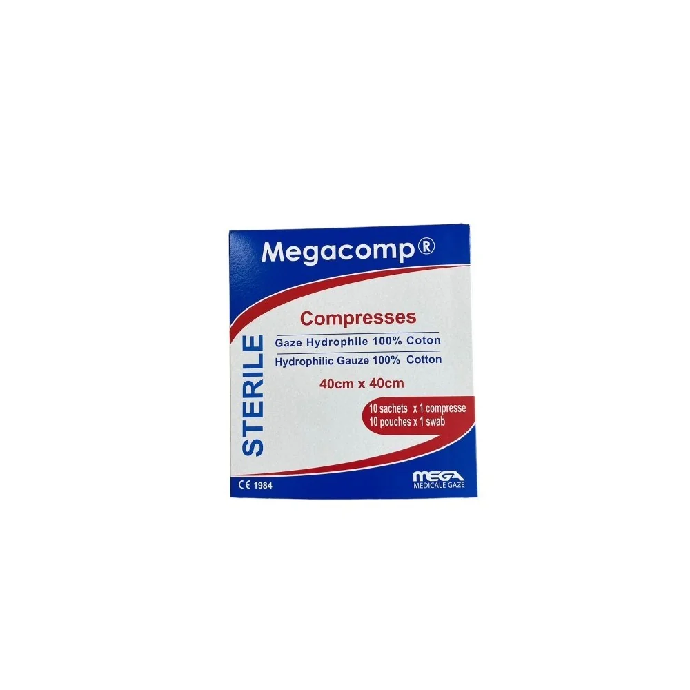 compresses stérile gaze hydrophile1 00%coton  40cm*40cm (10)
