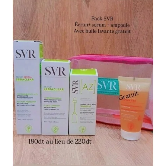 Pack svr sebiaclear creme +serum + ampoule flash +huile lavante gratuit