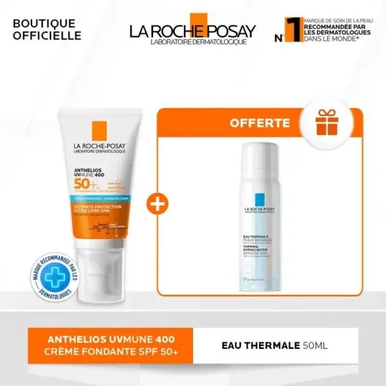 La Roche-Posay Anthelios UVMune 400 Crème Hydratante SPF50+ Invisible 50ml - Protection Solaire Ultra-Haute