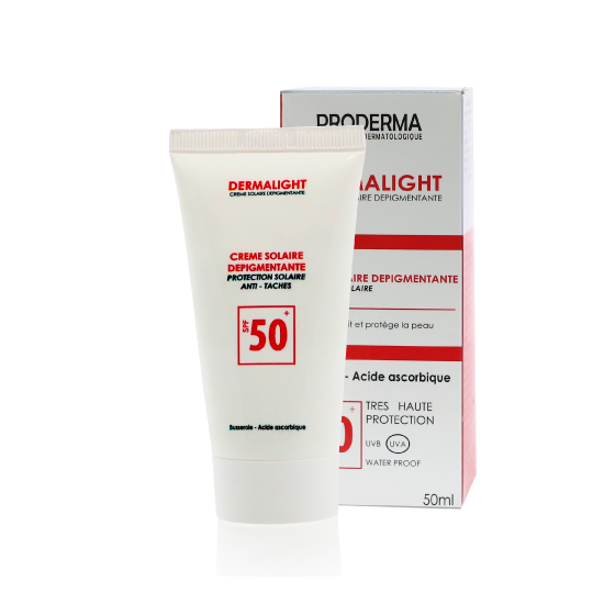 PRODERMA dermalight crème solaire dépigmentant antitaches spf 50+ (rouge)