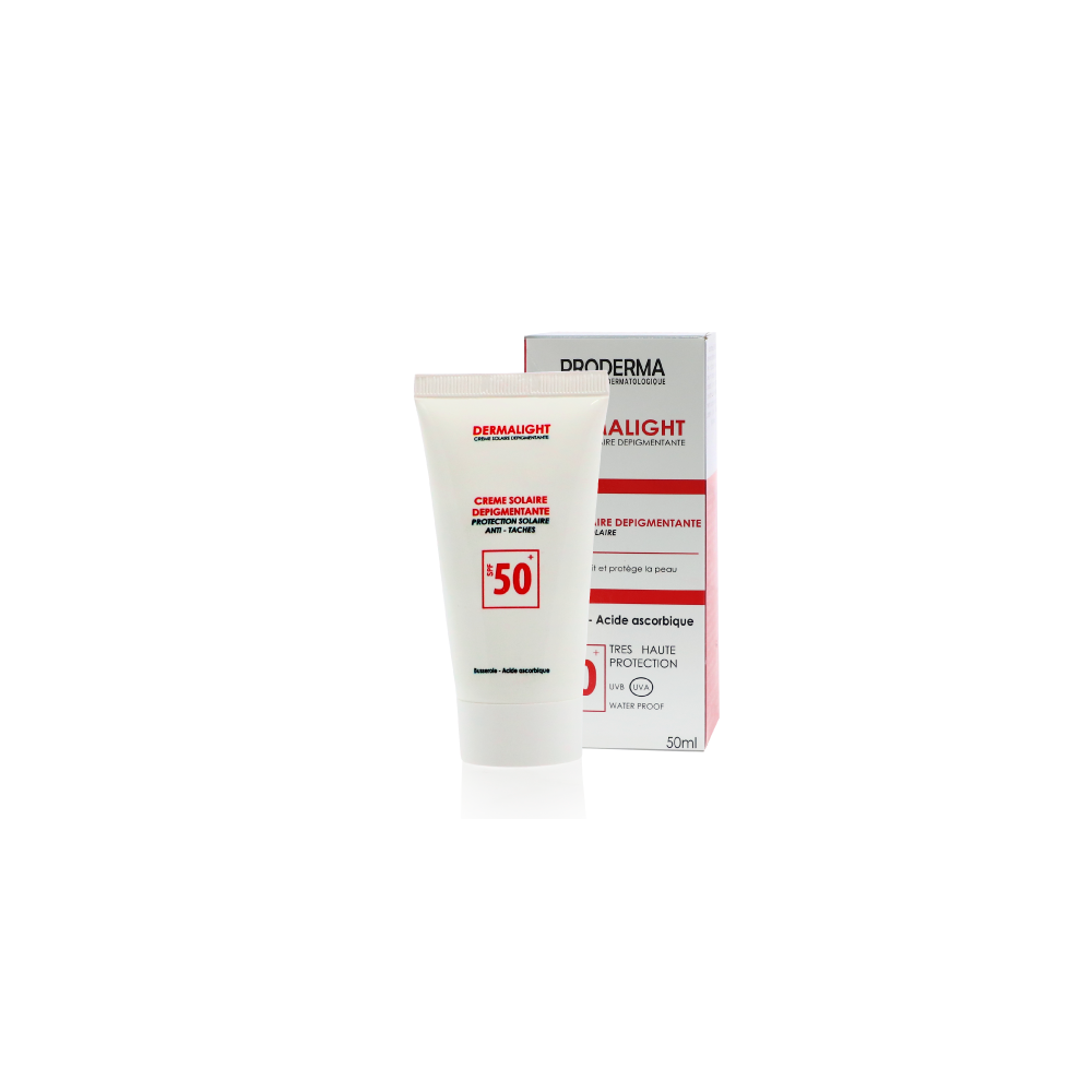 PRODERMA dermalight crème solaire dépigmentant antitaches spf 50+ (rouge)