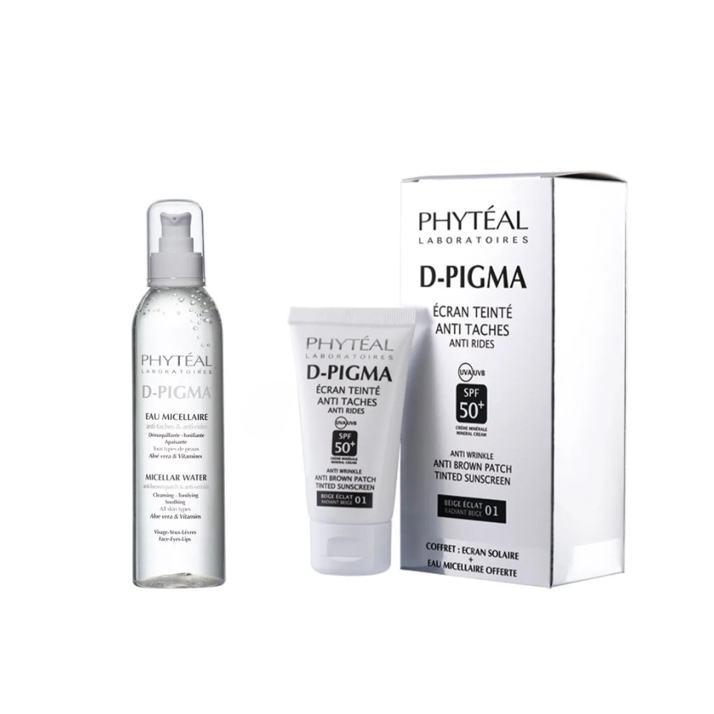 PHARMASHOP PHYTEAL DPIGMA ECRAN TEINTE BEIGE ECLAT SPF50+EAU MICELLAIRE A L'ALOE VERA 150ML (OFFERTE)