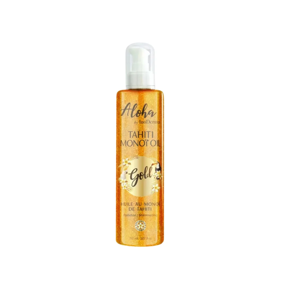 INODERMA ALOHA HUILE DE MONOI DE TAHITI PAILLETEE GOLD SPRAY 150ML