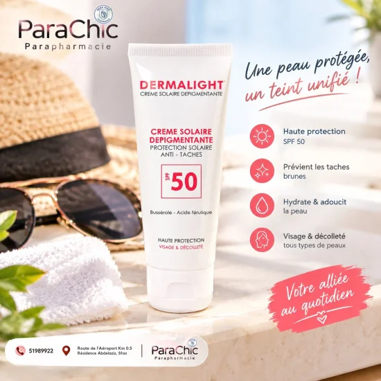 PRODERMA dermalight crème solaire dépigmentant antitaches spf 50+ (rouge)