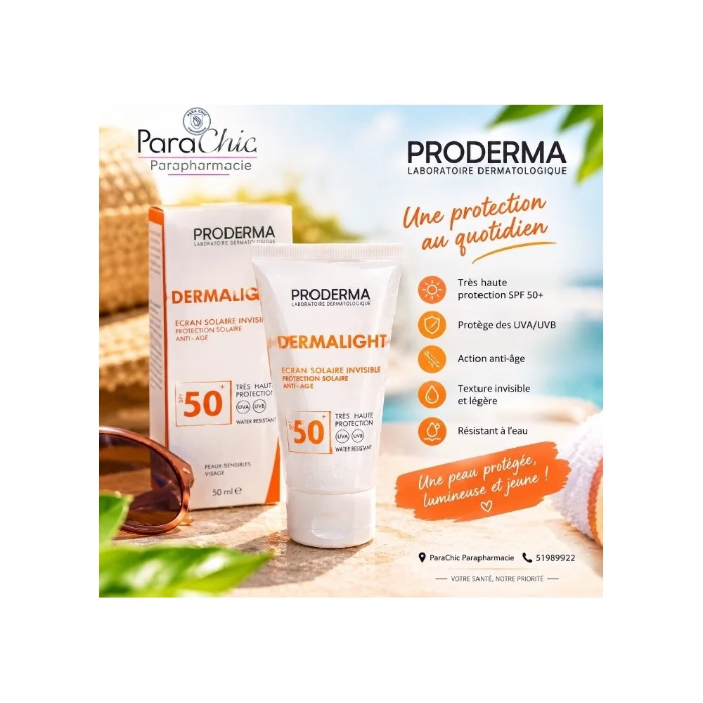 DERMALIGHT – ECRAN SOLAIRE ANTI AGE INVISIBLE SPF 50+